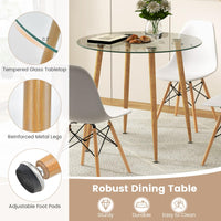 Tangkula 5-Piece Dining Table Set for 4, Kitchen Table Set with PET Seat
