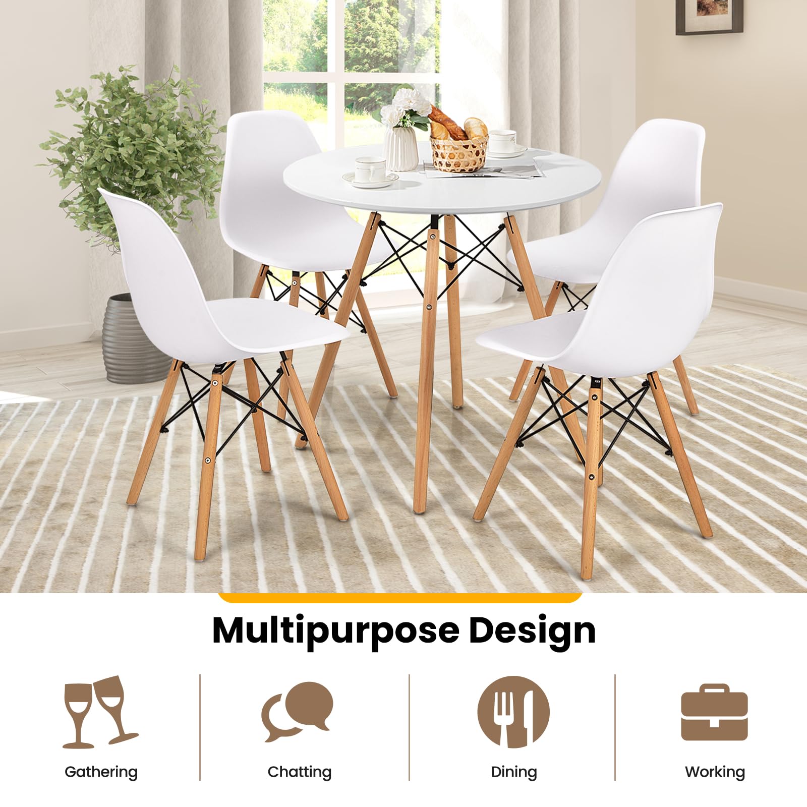 5-Piece Dining Table Set for 4 - Tangkula