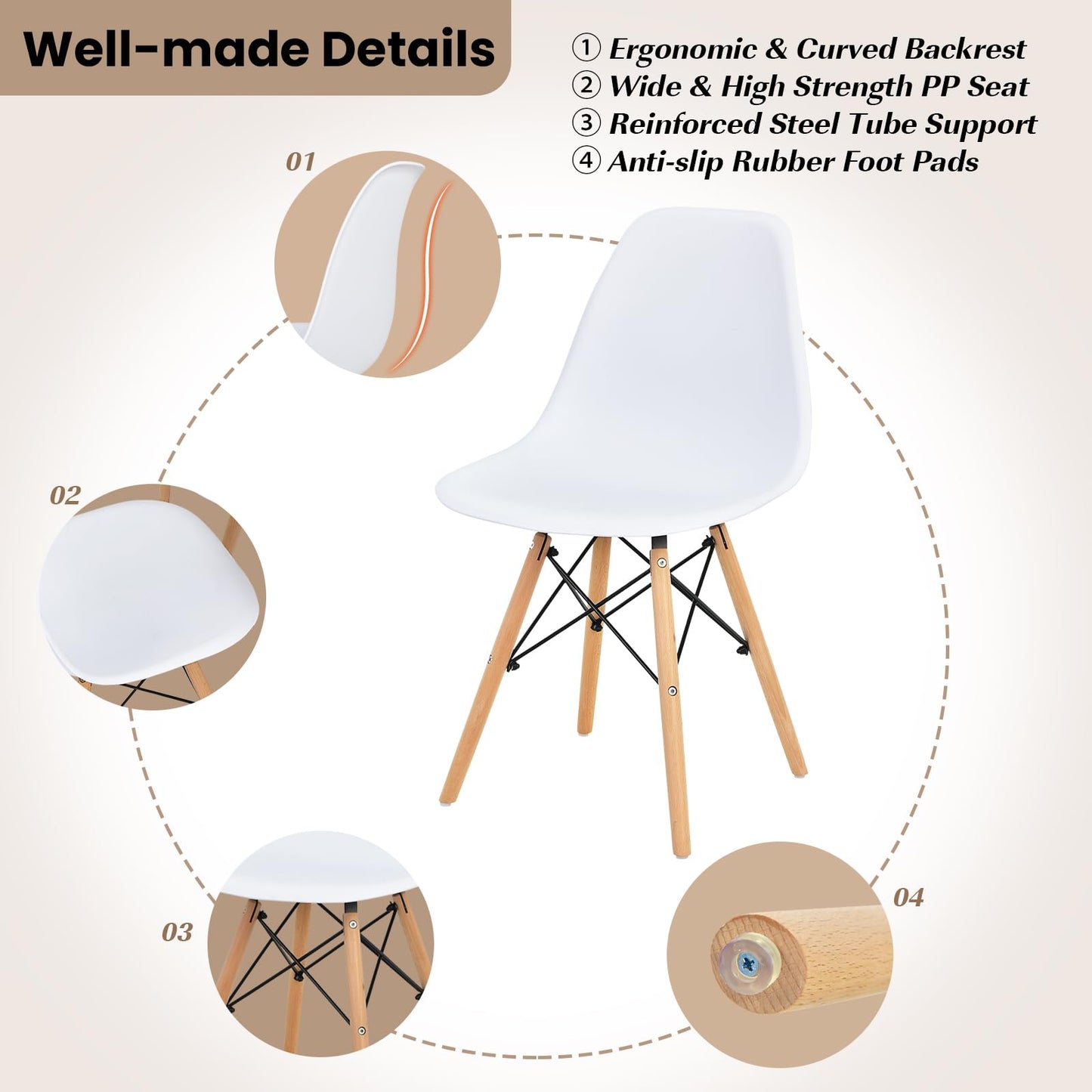 5-Piece Dining Table Set for 4 - Tangkula