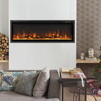 Tangkula 50 Inches Electric Fireplace Inserts, Recessed, Wall Mounted and Freestanding 1500W Slim Fireplace Heater with Remote Control