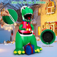 Tangkula 6.8 FT Inflatable Christmas Dinosaur