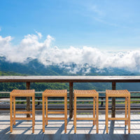 Acacia Wood Bar Stool Set of 2 - Tangkula