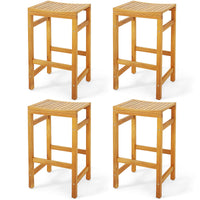 Acacia Wood Bar Stool Set of 2 - Tangkula