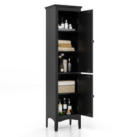 Tangkula Bathroom Storage Cabinet, 63 Inch Tall Narrow Storage Cabinet with 1 Adjustable Shelf and 2 Doors
