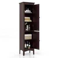 Tangkula Bathroom Storage Cabinet, 63 Inch Tall Narrow Storage Cabinet with 1 Adjustable Shelf and 2 Doors