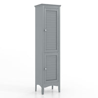 Tangkula Bathroom Storage Cabinet, 63 Inch Tall Narrow Storage Cabinet with 1 Adjustable Shelf and 2 Doors