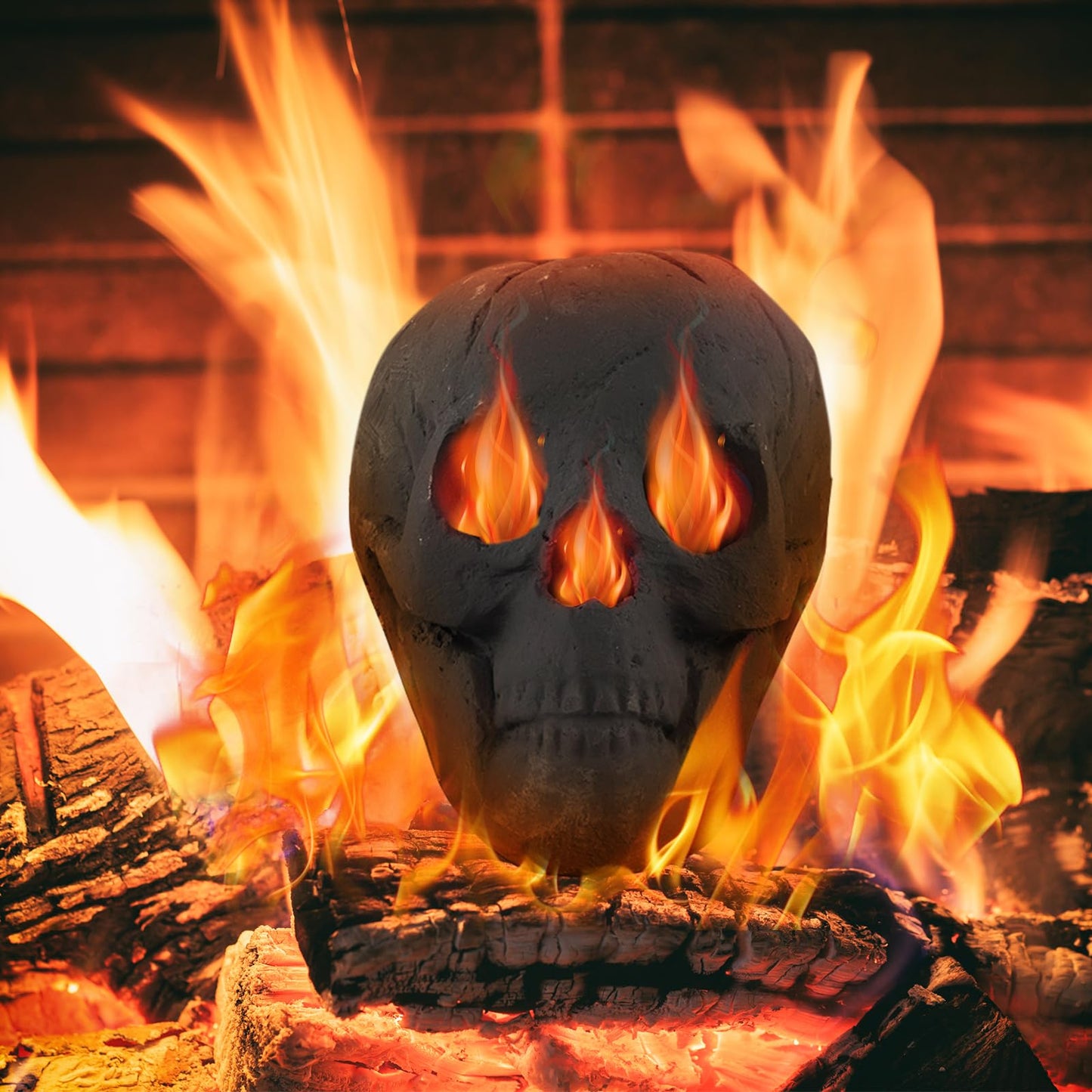 Tangkula Halloween Fire Pit Skull Ceramic