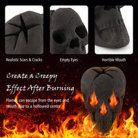 Tangkula Halloween Fire Pit Skull Ceramic