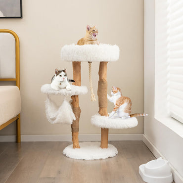 Solid Wood Modern Cat Tower  - Tangkula