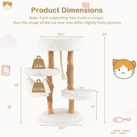 Solid Wood Modern Cat Tower  - Tangkula