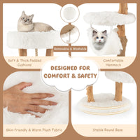 Solid Wood Modern Cat Tower  - Tangkula