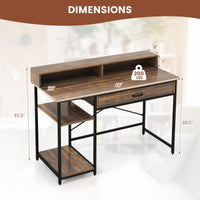 Bureau d'ordinateur Tangkula avec tiroir de rangement et support d'écran