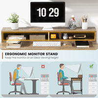 Bureau d'ordinateur Tangkula avec tiroir de rangement et support d'écran