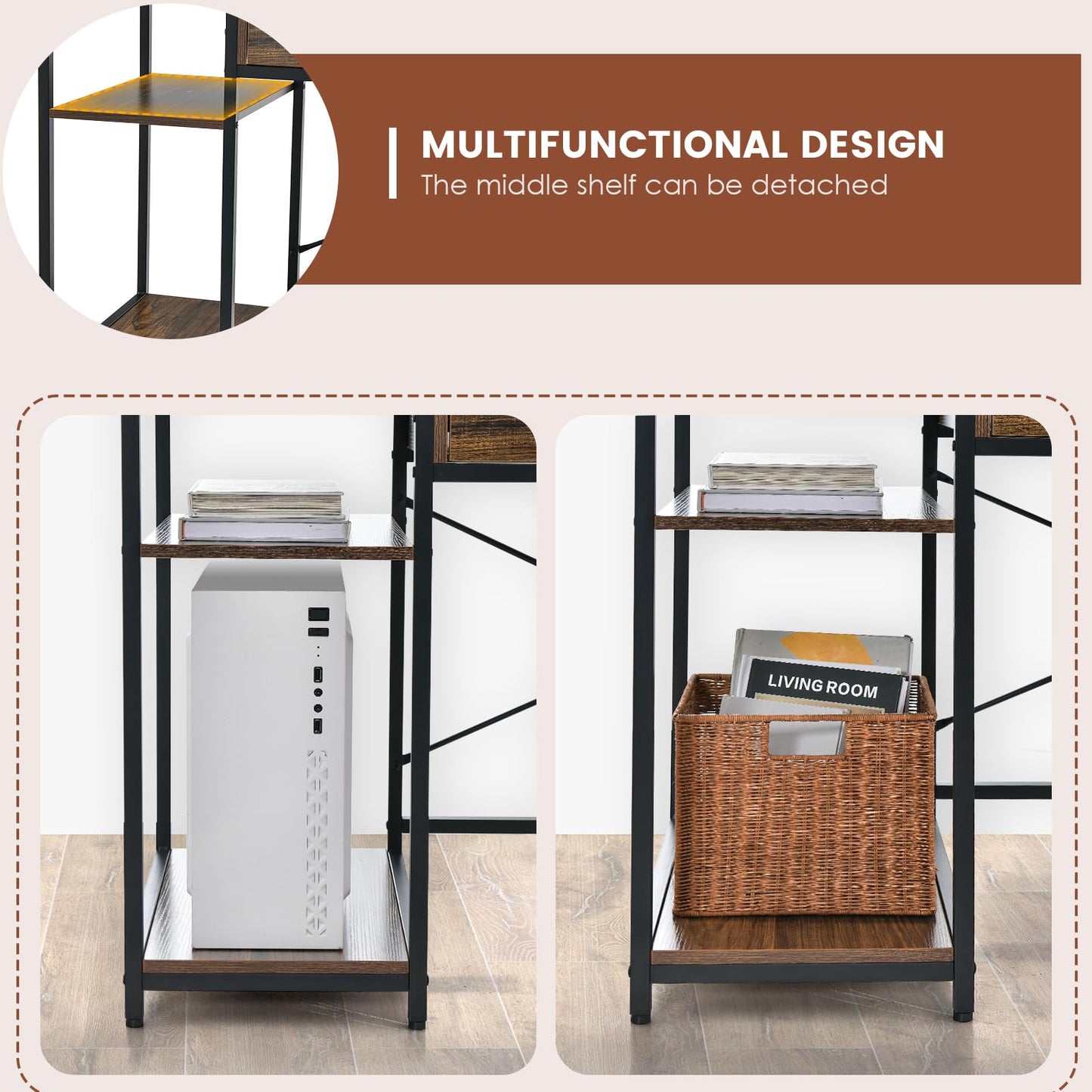 Bureau d'ordinateur Tangkula avec tiroir de rangement et support d'écran