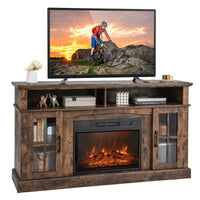 Tangkula Fireplace TV Stand for TVs Up to 65 Inch, Electric Fireplace TV Console w/Remote Control, Overheat Protection