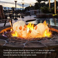 Tangkula Halloween Fire Pit Skull Ceramic