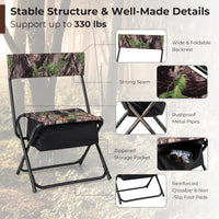 Tangkula Hunting Chair, Foldable Hunting Blind Chair with Storage Pocket