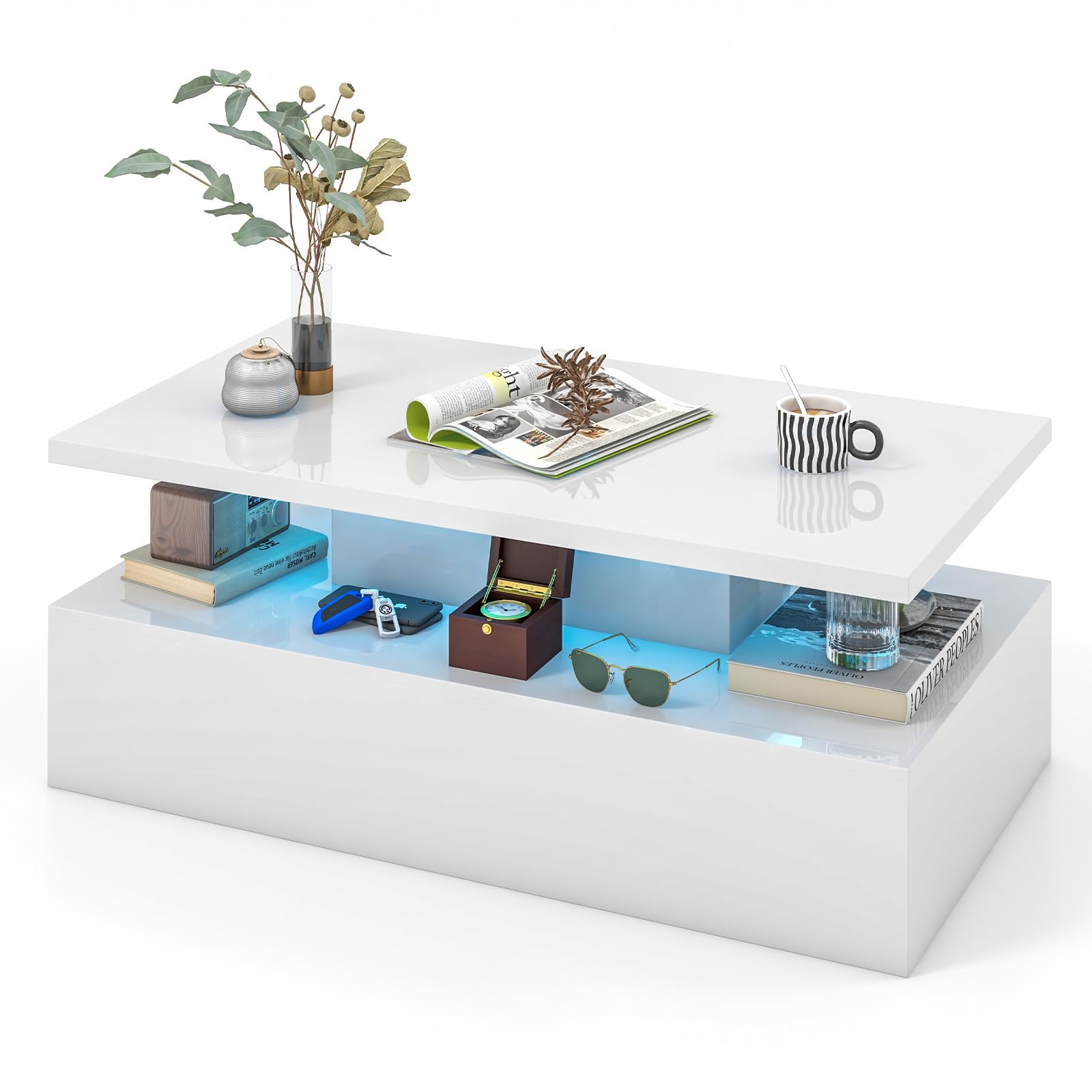 LED Coffee Table - Tangkula