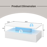 LED Coffee Table - Tangkula