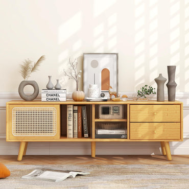 Tangkula Mid Century Modern TV Stand for TVs up to 65"