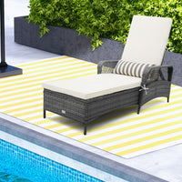 Tangkula Outdoor Chaise Lounge, Patio PE Recliner with 6-Level Backrest