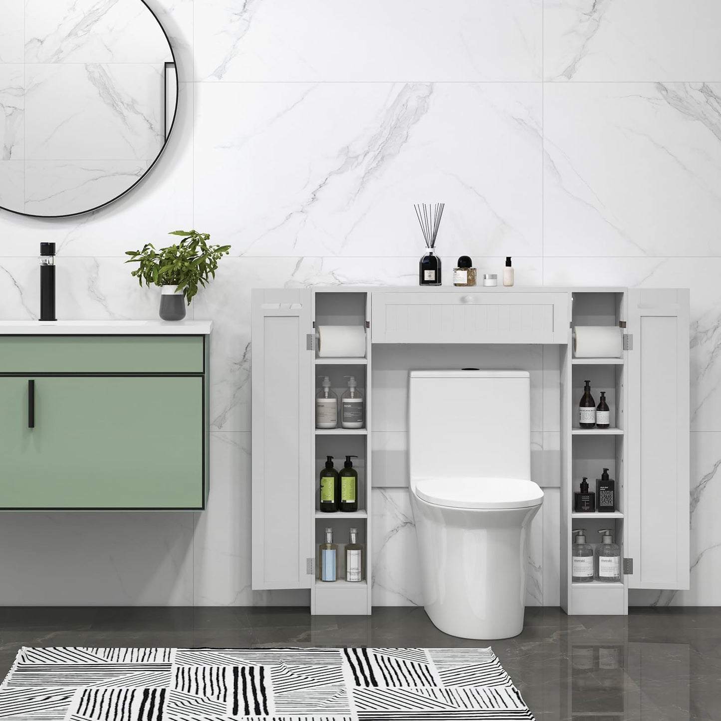 Over The Toilet Storage Cabinet, Bathroom Space Saver - Tangkula