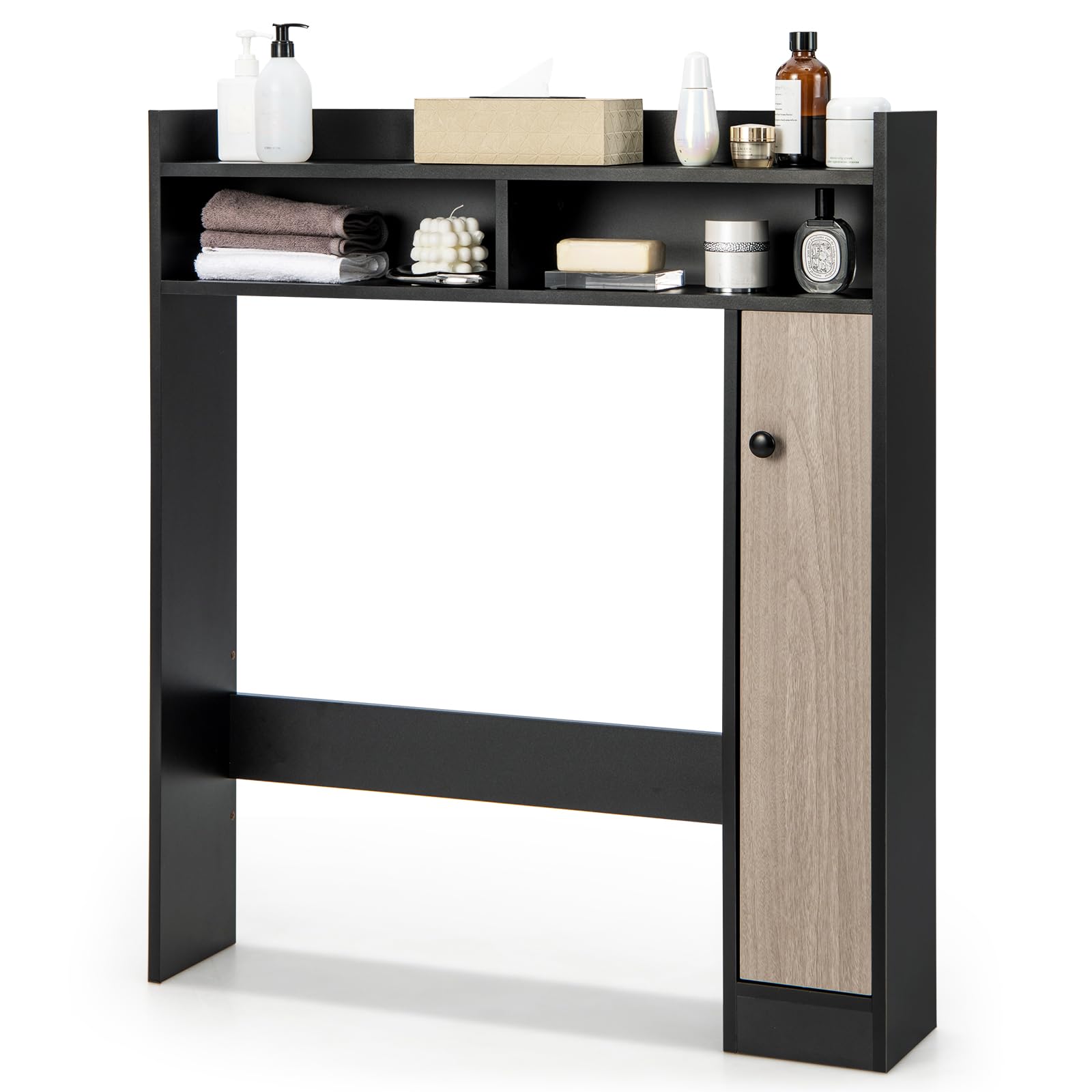 Tangkula Over The Toilet Storage Cabinet, Freestanding Bathroom Space Saver