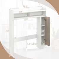 Tangkula Over The Toilet Storage Cabinet, Freestanding Bathroom Space Saver