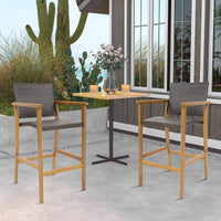 Patio Rattan Bar Stool Set of 2 - Tangkula