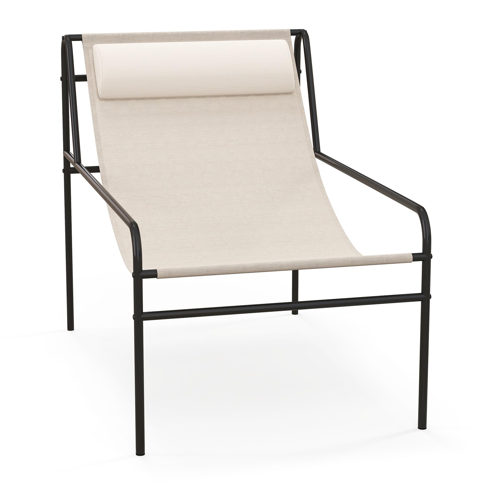 Tangkula Patio Sling Lounge Chair, Modern Sling Accent Chair