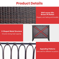 Tangkula Patio Wicker Porch Swing, Single Person Hanging Seat with Seat & Back Cushions