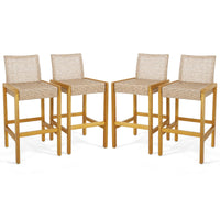 Patio Wood Barstools Set of 4 - Tangkula