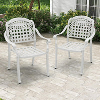 Set of 2 Cast Aluminum Patio Dining Chairs - Tangkula
