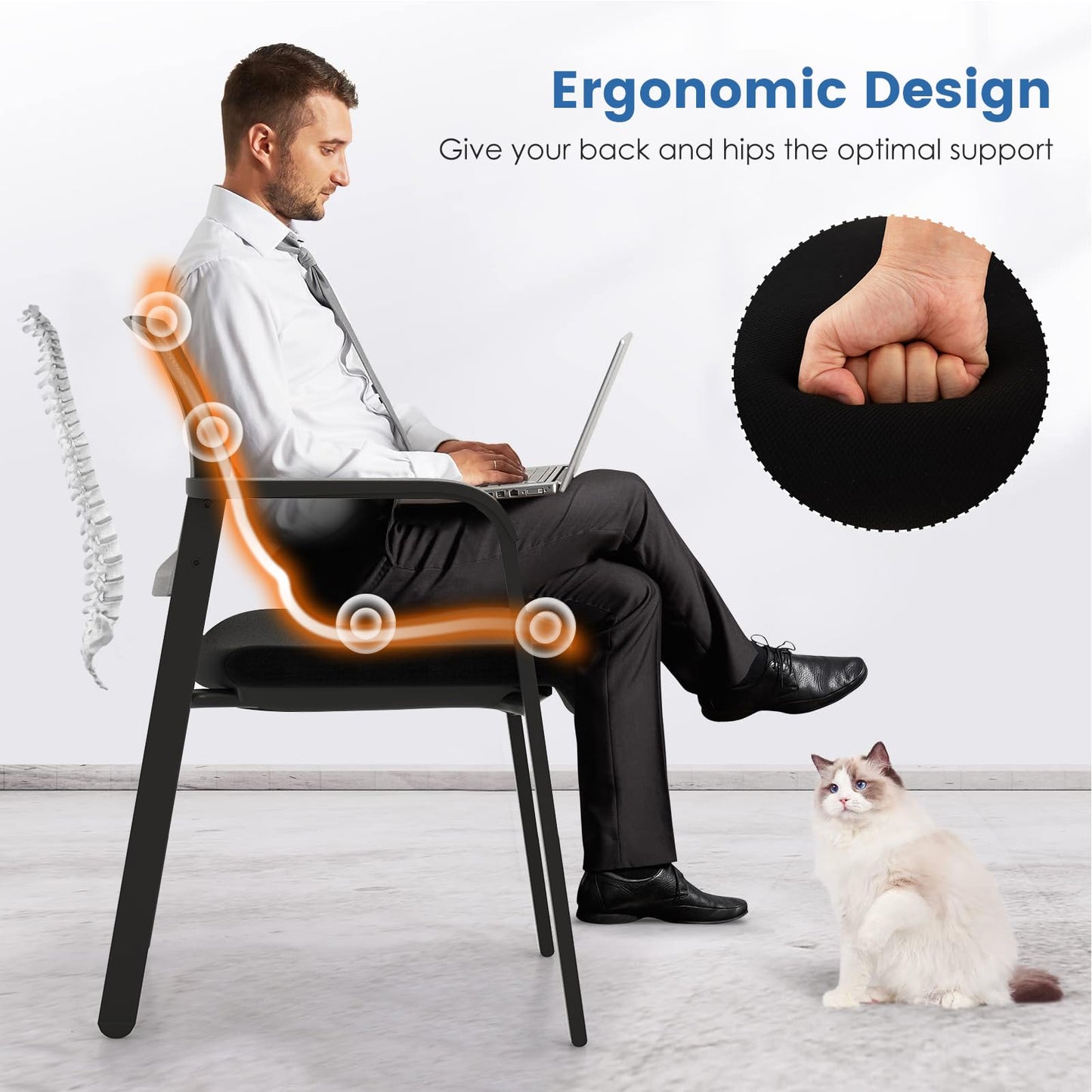 Tangkula Conference Room Chairs, Stackable Office Guest Chairs