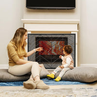 Tangkula Single Panel Fireplace Screen, Wrought Metal Fire Spark Guard