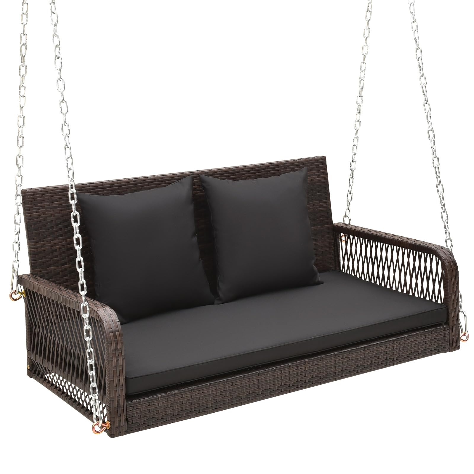Tangkula Wicker Outdoor Porch Swing, 800 LBS Capacity