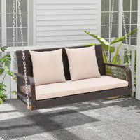 Tangkula Wicker Outdoor Porch Swing, 800 LBS Capacity