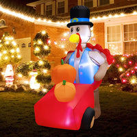 Tangkula 6 FT Thanksgiving Inflatable Turkey, Lighted Thanksgiving Decorations for Lawn, Garden, Party