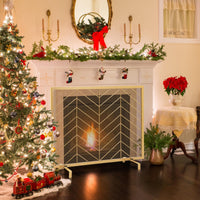 Tangkula Single Panel Fireplace Screen, Wrought Metal Fire Spark Guard