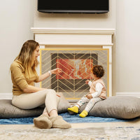 Tangkula Single Panel Fireplace Screen, Wrought Metal Fire Spark Guard