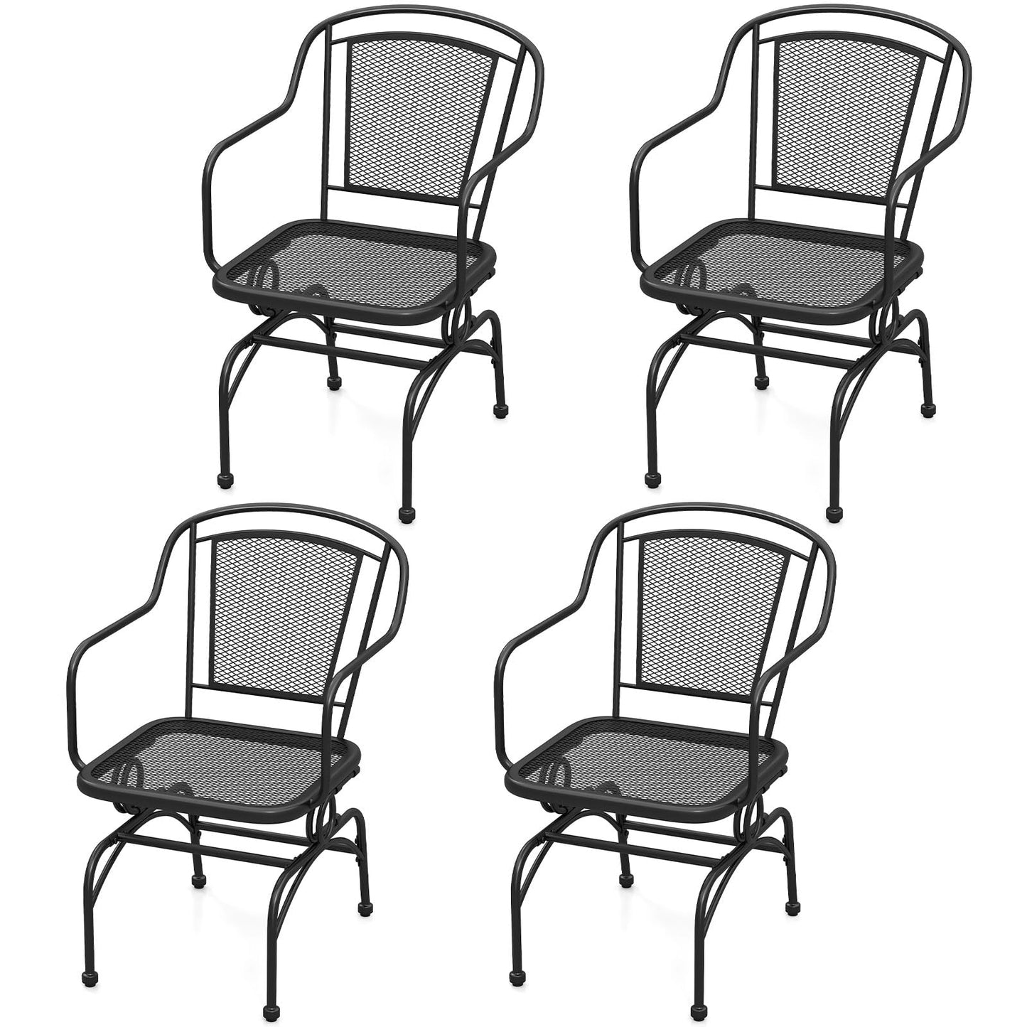 Tangkula Outdoor Rocking Chair Set with Steady Rocking Function