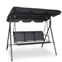 Tangkula 3 Person Patio Swing, Steel Frame with Polyester Angle Adjustable Canopy