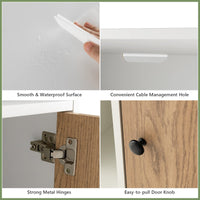 Tangkula Lot de 2 tables de chevet avec porte en bambou et compartiments ouverts