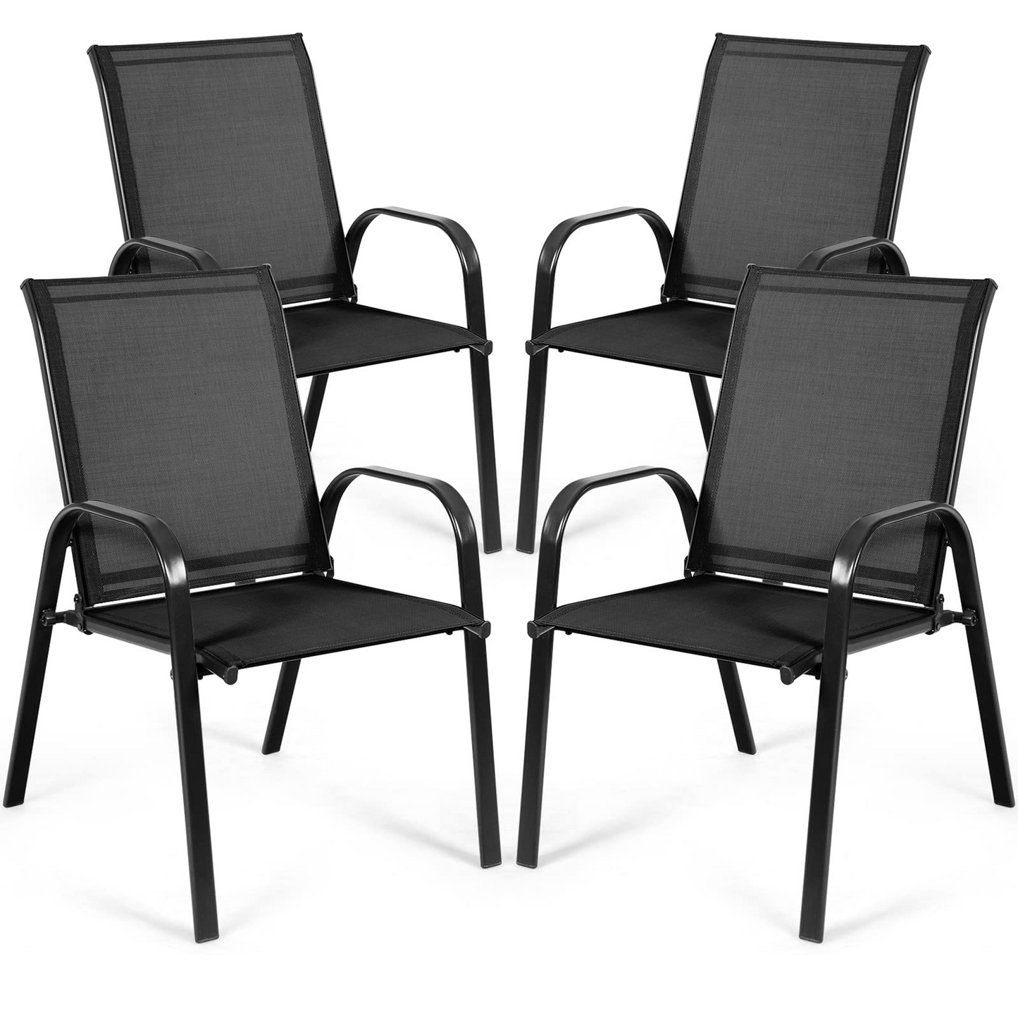 Tangkula Patio Dining Chairs, Outdoor Bistro Chairs