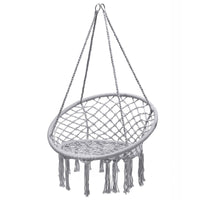 Tangkula Hanging Hammock Chair, Macrame Swing Chair with Tassels and Heavy-Duty Hanging Rings