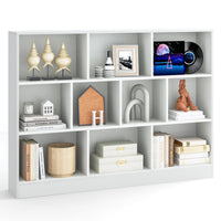 Tangkula 10-Cube Bookshelf, 55”L Floor Bookcase with 2 Anti-Tipping Kits