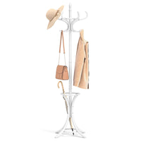 Tangkula Coat Rack with Umbrella Holder, 73 Inch Freestanding Coat Hanger Stand with 12 Hooks