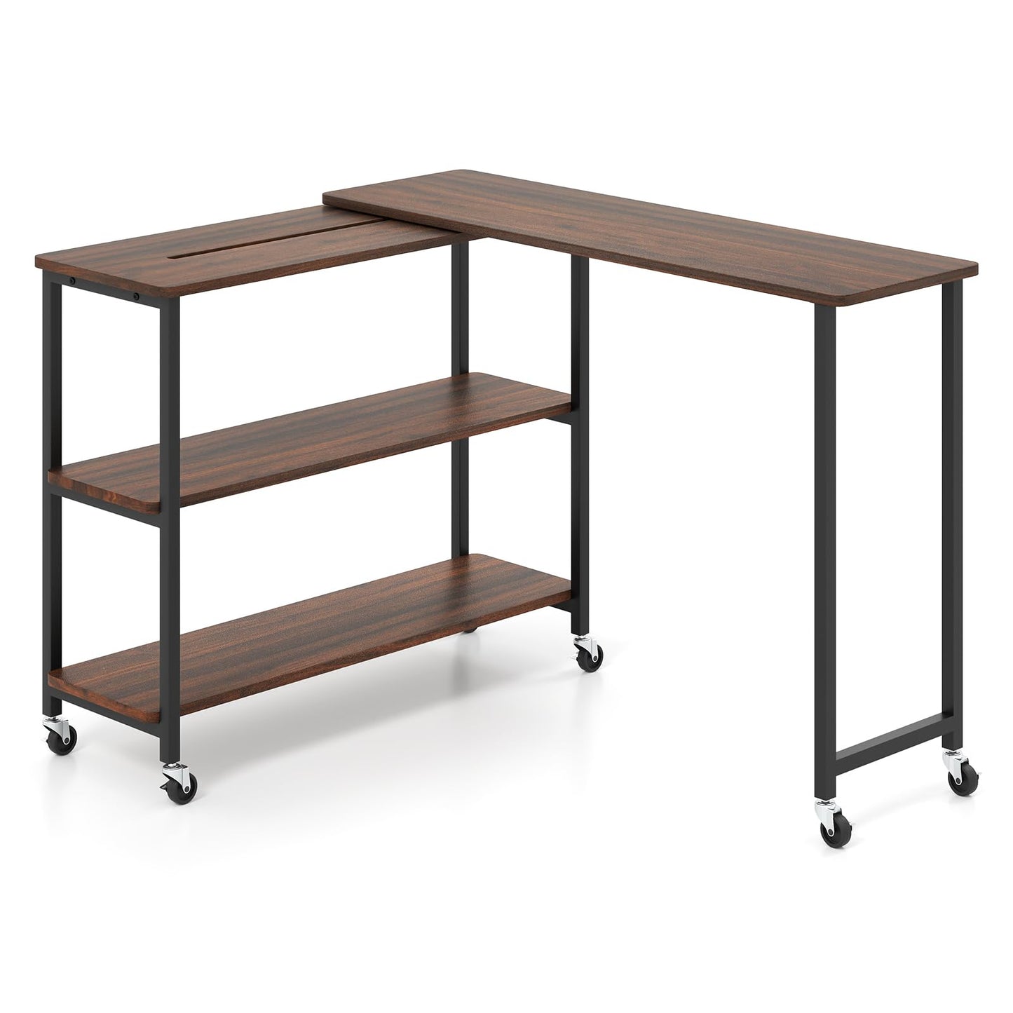 Tangkula Large 360° Free Rotating Sofa Side Table