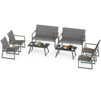 Tangkula 4 Piece Patio Furniture Set Outdoor Metal Conversation Set