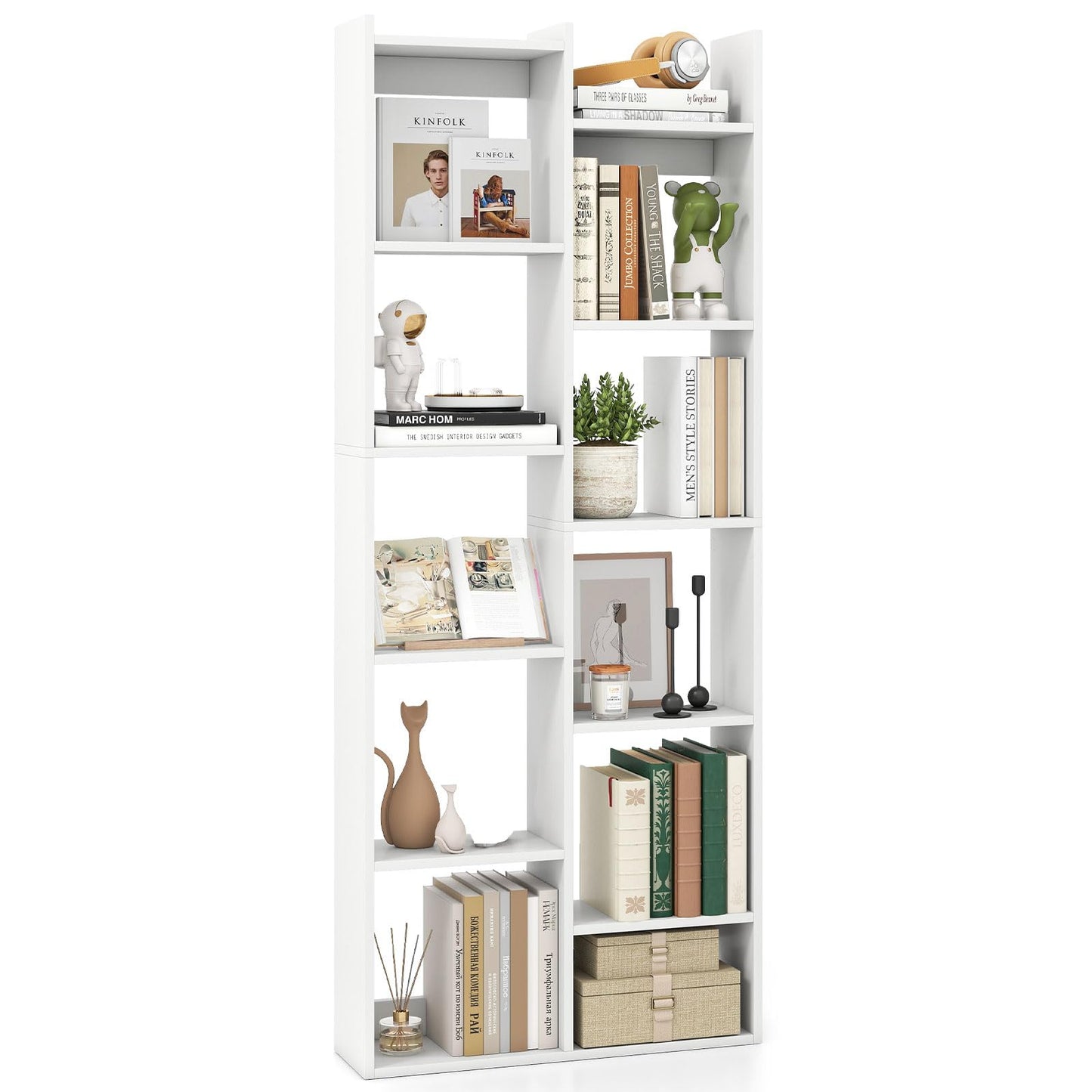 Tangkula Étagère de bibliothèque de 162,5 cm de hauteur sur pied ouverte (1/2)